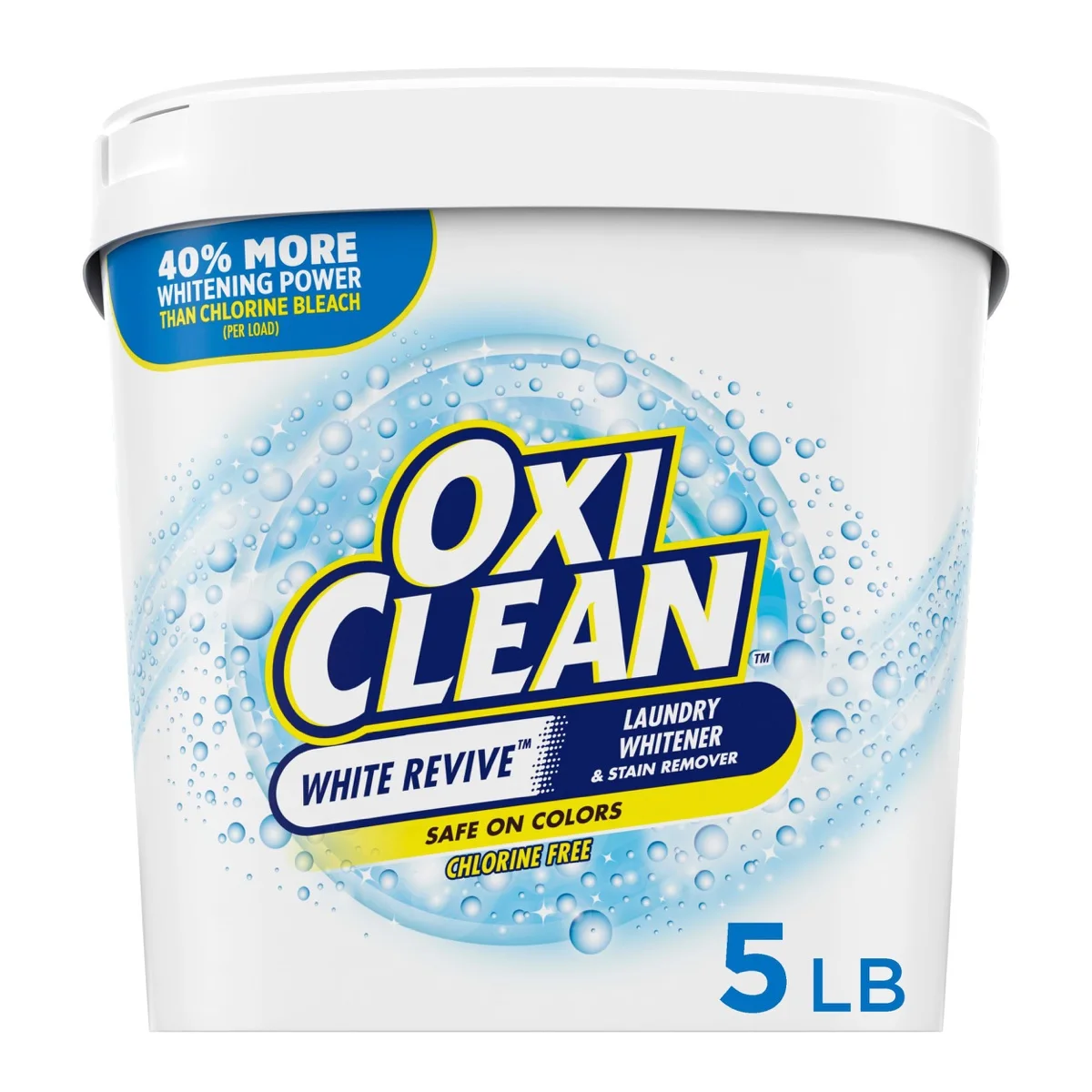 Five-pound tub of OxiClean White Revive laundry powder